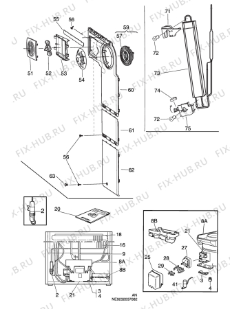 Взрыв-схема холодильника Electrolux ERE34200W - Схема узла C10 Cold, users manual